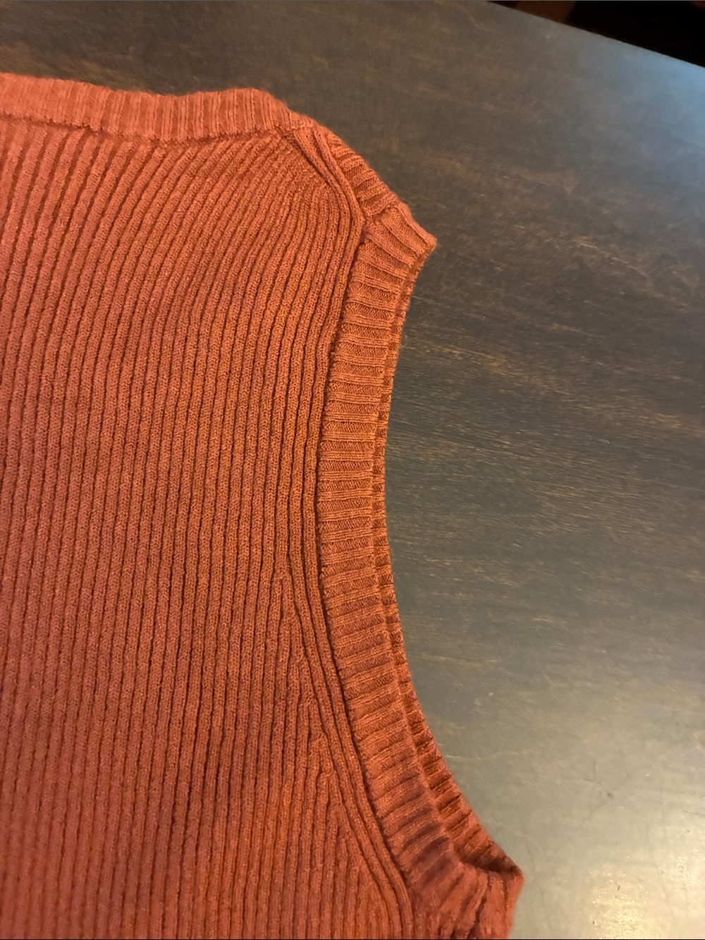 D&G Dolce & Gabbana orange rust Ribbed Sleeveless Tank vest- sz 26/40 S - Picture 4 of 10